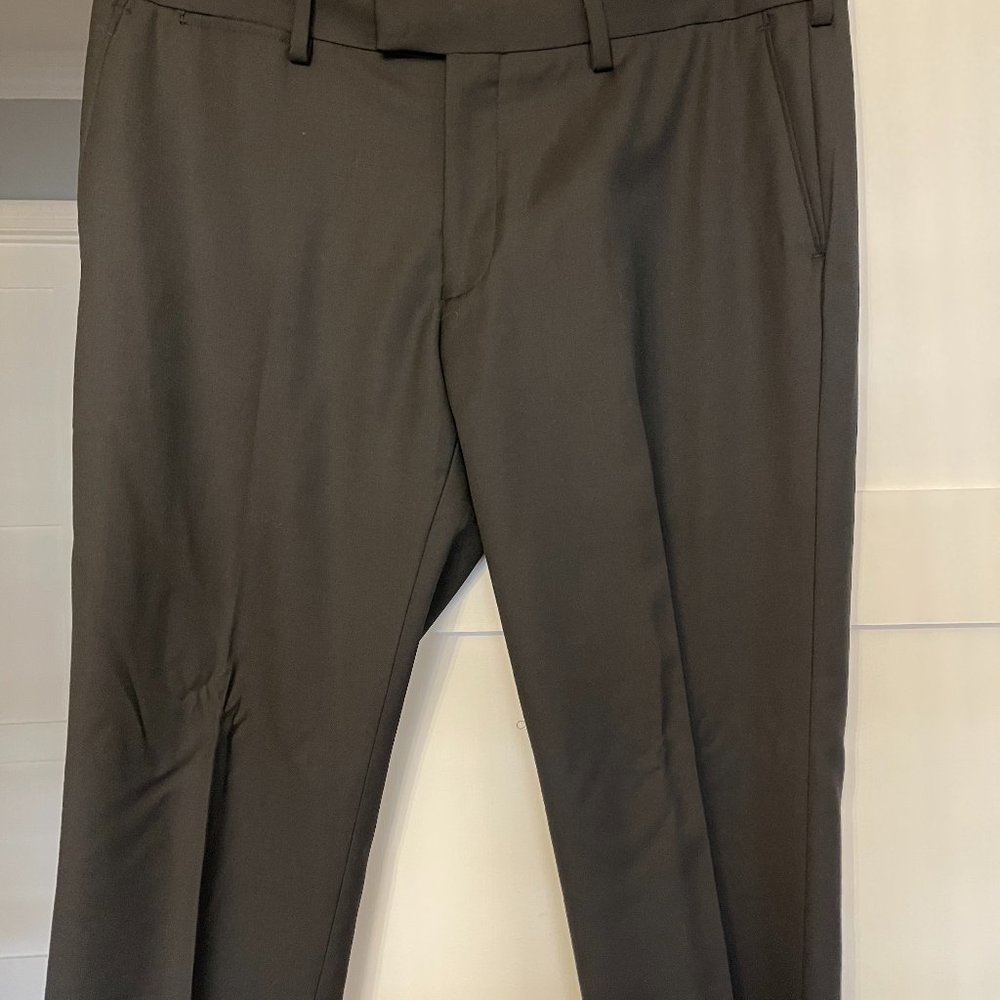 Men's Louis Rafael Luxe Black Wool Blend Pants Size 38 x 30